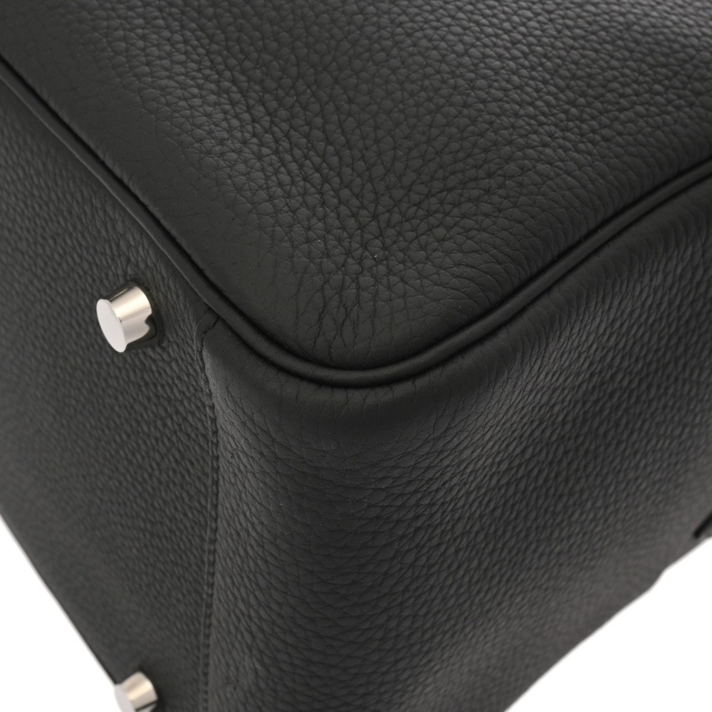 HERMES Lindy 30 Black U Stamp (circa 2022) Women's Taurillon Clemence Leather... - Picture 7 of 11